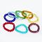Round Glass Stretch Bracelets, Mixed Color, 1-5/8 inch~1-3/4 inch(40~45mm), Bead: 8x7mm