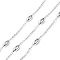 Tarnish Resistant 304 Stainless Steel Satellite Chains, Unwelded, with Spool, Stainless Steel Color, 2x1.5x0.3mm, 7x4mm, about 32.81 Feet(10m)/Roll