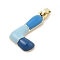 Alloy Enamel Pendants, Letter Charm, Golden, Letter L, 26x15x4mm, Hole: 3.5x2.5mm