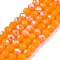 Electroplate Opaque Solid Color Glass Beads Strands, Half Rainbow Plated, Faceted, Rondelle, Gold, 3.5~3.8x3mm, Hole: 0.4mm, about 105~110pcs/strand, 29~31cm
