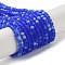 Imitation Jade Glass Beads Strands, Half AB Color Plated, Faceted, Frosted, Rondelle, Royal Blue, 2.9~3.3x2mm, Hole: 0.7mm, about 144~150pcs/strand, 35~37cm