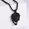 Cool Punk Stainless Steel Skull Head Necklaces for Stylish Men, Black
