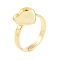 304 Stainless Steel Adjustable Ring Components, Bezel Cup Ring Settings, Heart, Real 18K Gold Plated, Inner Diameter: 17mm, Tray: 10x10mm