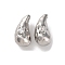 Brass Micro Pave Clear Cubic Zirconia Beads, Cadmium Free & Nickel Free & Lead Free, Teardrop, Platinum, 11.5x5.5x6.5mm, Hole: 1.2mm