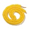 Handmade Nepalese Lampwork Beads, Frosted, Rondelle, Gold, 9~9.5x4.5~5mm, Hole: 1.8mm, about 133pcs/strand, 25.20''(64cm)