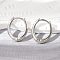 Brass Huggie Hoop Earrings, Long-Lasting Plated, Oval, Platinum, 17x15x4mm, Pin: 1mm