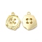 Alloy Pendants, Button Charm, Golden, 21x16x3mm, Hole: 1.8mm