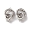 Brass Fold Over Clasps, Cadmium Free & Nickel Free & Lead Free, Twist Rings, Platinum, 25mm, Hole: 1mm and 1.2mm