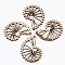Unfinished Hollow Wood Big Pendants, Undyed, Laser Cut Wood Shapes, Snail Shell Shape with Gear Side, Antique White, 52.5x41.5x2.5mm, Hole: 2mm