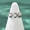 Brass Adjustable Open Cuff Rings for Women, Cadmium Free & Lead Free, Shell Shape, Platinum, 7.5mm