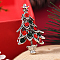 Christmas Theme Zinc Alloy Rhinestone Brooches for Backpack Clothes, Christmas Tree