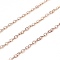 304 Stainless Steel Cable Chains, Soldered, with Spool, Flat Oval, Rose Gold, 2.5x1.5x0.2mm, about 32.8 Feet(10m)/roll