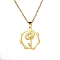 304 Stainless Steel Pendant Necklace, Golden, April Daisy, 16.14~19.69 inch(41~50cm)