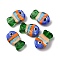 Handmade Lampwork Beads, Fish, Blue, 20~21x12~13x7.5~9.5mm, Hole: 1.5~1.6x1.5~2.5mm