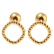 304 Stainless Steel Cartilage Earrings, Golden, Rhombus, 7.5x7.5mm