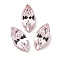 Glass Rhinestone Cabochons, Pointed Back & Back Plated, Faceted, Horse Eye, Rosaline, 8x4x3mm