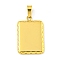 Ion Plating(IP) 304 Stainless Steel Pendants, Rectangle Charm, Golden, 23x15x2mm, Hole: 5x3mm