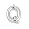 304 Stainless Steel Pendants, Letter Charm, Letter Q, 39.5x28.5x6.5mm, hole: 2.3mm