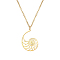 Hollow Conch Shape Stainless Steel Pendant Necklace, Real 18K Gold Plated, 17.72 inch(45cm)