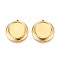 304 Stainless Steel Pendant Cabochon Settings, Ion Plating(IP), Flat Round, Real 18K Gold Plated, Tray: 17mm, 26x23.5x3mm, Hole: 1.5~1.6mm