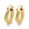 Brass Chunky Hoop Earrings for Women, Cadmium Free & Lead Free, Light Gold, 23x19.5x15mm, Pin: 0.9mm
