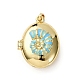 Латунь эмаль Locket подвески KK-F912-07G-2