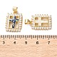 Латунные микропаве прозрачные подвески с фианитом KK-S048-09G-3