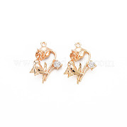 Латунные микропаве прозрачные подвески с фианитом KK-N232-294LG