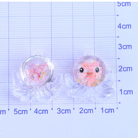 Светящиеся прозрачные кабошоны из осьминога из смолы LUMI-PW0004-027B-1