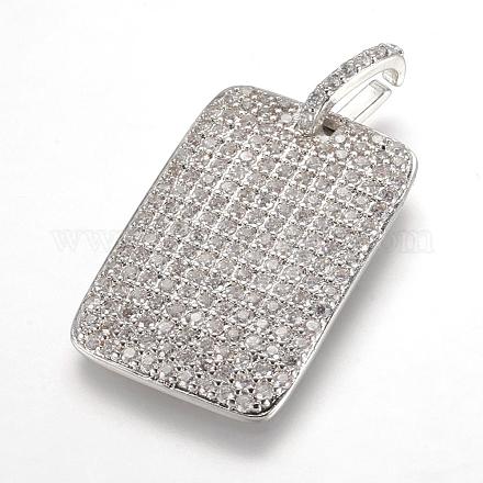 Латунные микро проложить кубического циркония подвески ZIRC-F062-03P-1