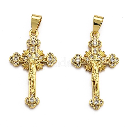 Латунные микропаве прозрачные подвески с фианитом X-ZIRC-J025-50G-1