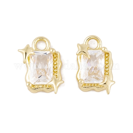 Латунные микропаве прозрачные подвески с фианитом KK-L212-02G-1