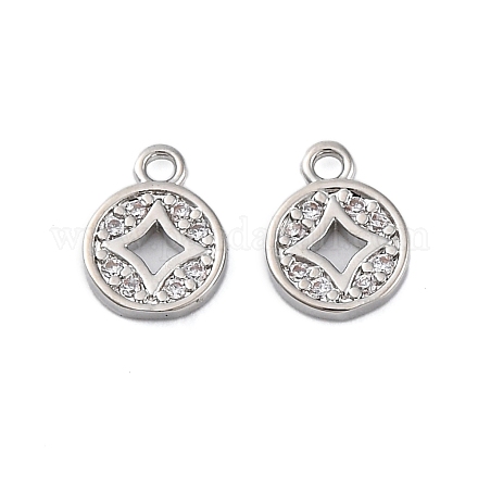 Латунные микро проложить кубического циркония подвески KK-P289-01P-1