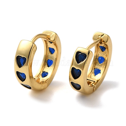 Серьги-кольца из латуни с микропаве из кубического циркония EJEW-L224-57G-03-1