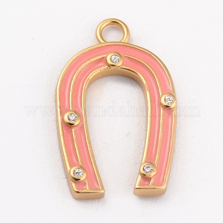 Латунные микропаве прозрачные подвески с фианитом KK-B030-13G-G-1