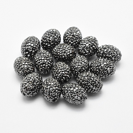 Ручной полимерной глины шариков Rhinestone RB-L030-21B-16x12mm-1