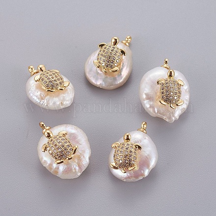 Подвески из натурального пресноводного жемчуга PEAR-J004-30G-1