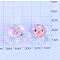 Luminous Transparent Resin Octopus Cabochons, Glow in Dark, with Gold Foil, Miniature Ornaments, Pink, 35x25mm
