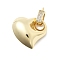Brass Pendants, Cadmium Free & Lead Free, with Micro Pave Cubic Zirconia, Heart, Real 18K Gold Plated, 34x24x12mm, Hole: 1.8mm