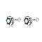 999 Fine Silver Cubic Zirconia Hexagon Star Stud Earrings, Silver, 12x6mm