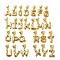 26Pcs Brass Micro Pave Cubic Zirconia Pendants, Cadmium Free & Nickel Free & Lead Free, Heart with Letter A~Z Charms, Real 18K Gold Plated, 31.5x12~19.5x3.5~6.5mm, Hole: 2.5X2.5mm
