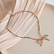 Feaceted Rondelle Glass Beaded Necklaces, Handmade Non-fading Bowknot Necklaces for Women, Colorful