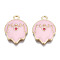 Alloy Pendants, with Enamel, Cadmium Free & Lead Free, Light Gold, Dog, Pink, 20x14.5x3mm, Hole: 2mm