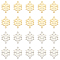 20Pcs 2 Color Stainless Steel Links Connectors, Snowflake, Golden & Stainless Steel Color, 15x10.5x1.1mm, Hole: 1mm, 10pcs/color