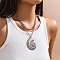 2Pcs Bohemian Style Alloy Conch Shell Shaped Pendant Double Layer Necklaces for Women, Platinum, 15.75 inch(40cm)