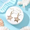 Natural Paua Shell Dangle Earrings, with 304 Stainless Steel Earring Hooks, Golden, Star, 36x16mm
