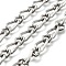 304 Stainless Steel Twisted Curb Link Chains, Unwelded, Stainless Steel Color, 14.5x8x2mm
