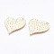 Hammered Brass Pendants, Nickel Free, Real 18K Gold Plated, Heart, 27x30x1mm, Hole: 2.5mm