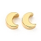 Brass Beads, Cadmium Free & Lead Free, Moon, Real 18K Gold Plated, 7x4x3mm, Hole: 1.4mm