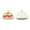 Alloy Enamel Pendants, Cadmium Free & Lead Free, Light Gold, Bag, Red, 14x18x1.5mm, Hole: 1.6mm